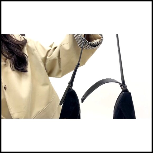 Slouchy Suede Hobo Shoulder Bag Crescent Crossbody Purse Satchel Tote - Picture 7 of 7